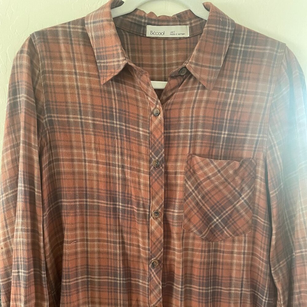 Be Cool Classic Burgundy Flannel Size S